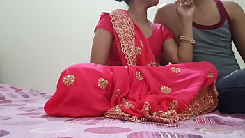 Indian Desi newly married super-fucking-hot bhabhi was tearing up on dogy style posture with devar in clear Hindi audio