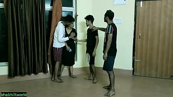 Desi ultra-cute woman porked by 3 boys at bf home!! Super-fucking-hot hard-core