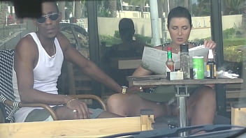 Cuckold Wifey #4 Part 3 - Spouse films me outside a cafe Upskirt Flashing and having an Bi-racial affair with a Dark-hued Man!!!