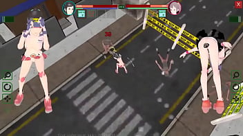 2 woman guards has fuck-a-thon with guys in Future Suppanuki pol anime porno game vid