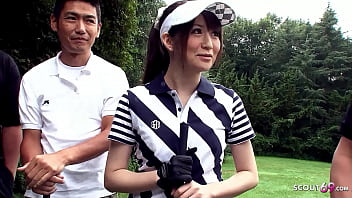 Educator and other Boys chat Japanese Teen to Blowbang at Golf Lesson